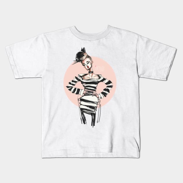 Anyadee Sketch Kids T-Shirt by anadeestyle